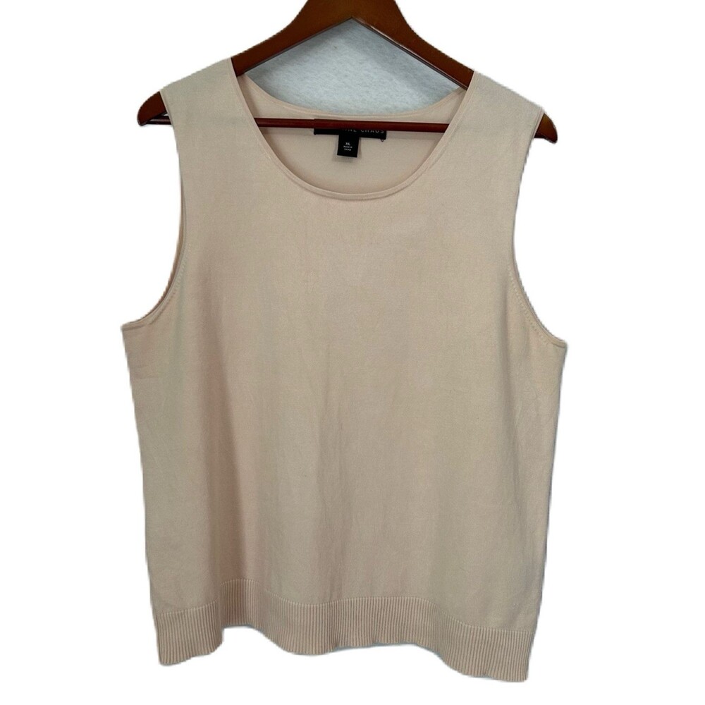 Josephine Chause Blouse Women XL Blush Pink Sleeveless Knit Silk Blend Classic
